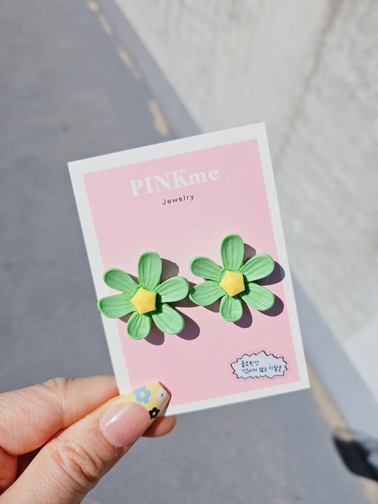 Flower 2 Tone Stud Earring - Cute and Lovely Style
