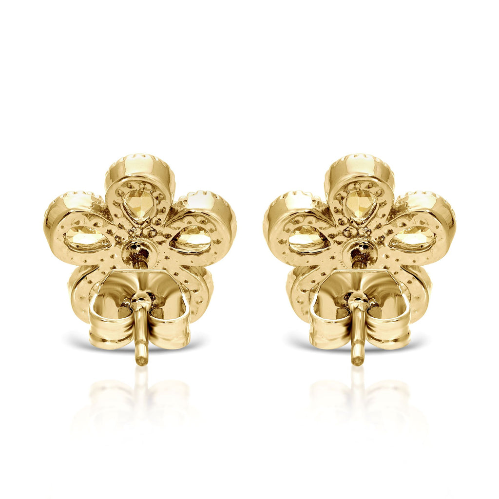 SS071518-Sterling Silver Post Cubic Zirconia Stone Brass Metal Stud Earrings